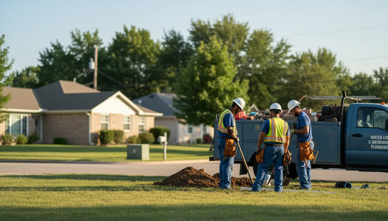 Residential water line and bathroom plumbing service in Scranton, IA
